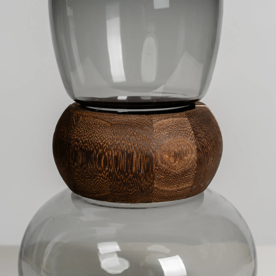 Wood-Ring Vase Grey