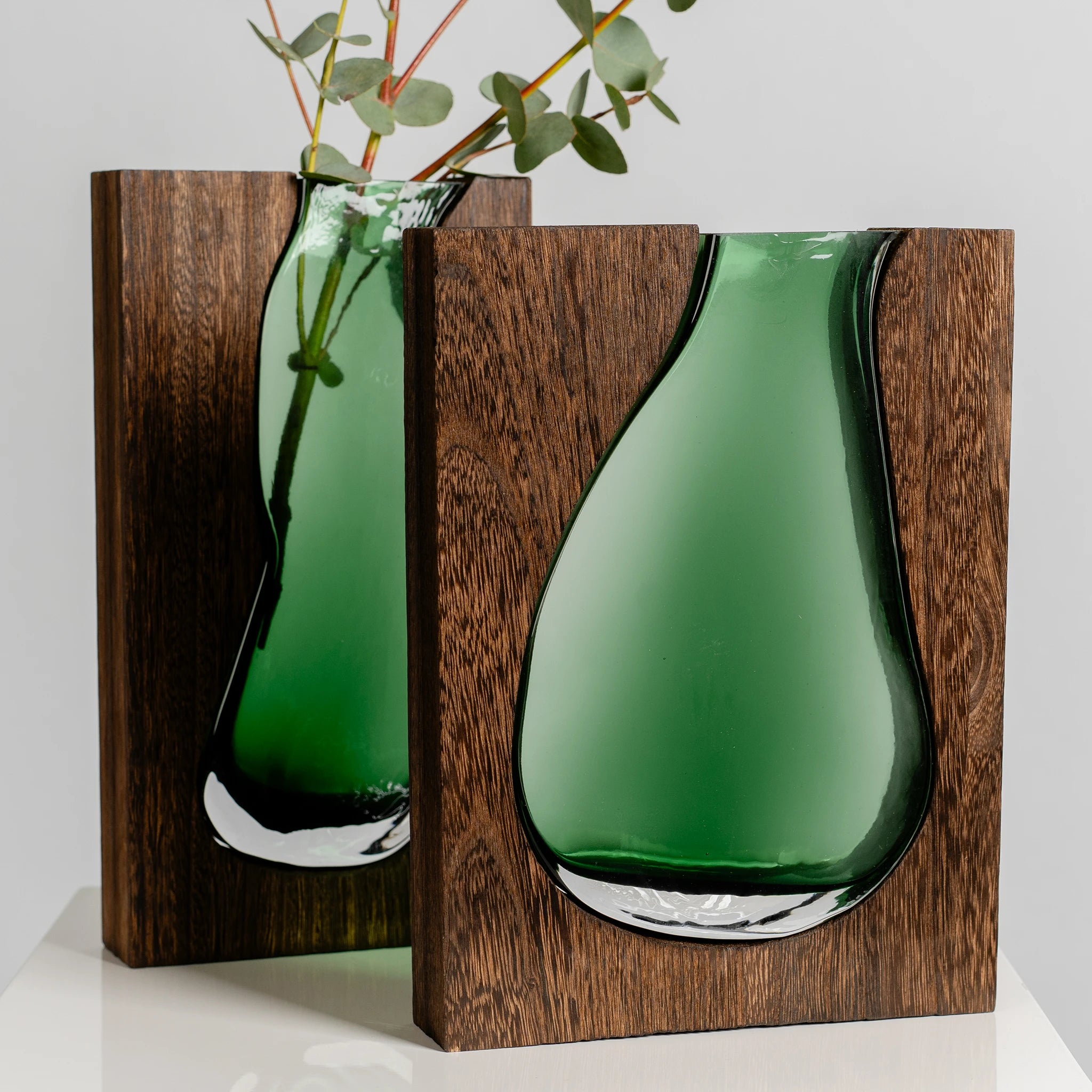 Green Vase with Timber Frame