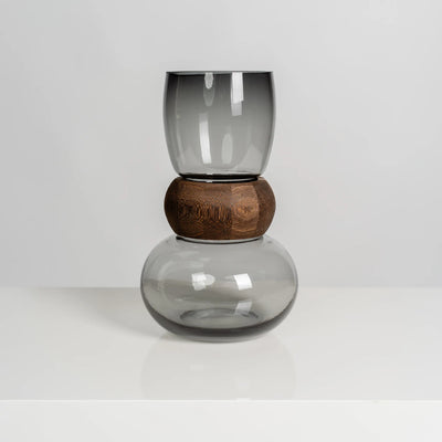 Wood-Ring Vase Grey